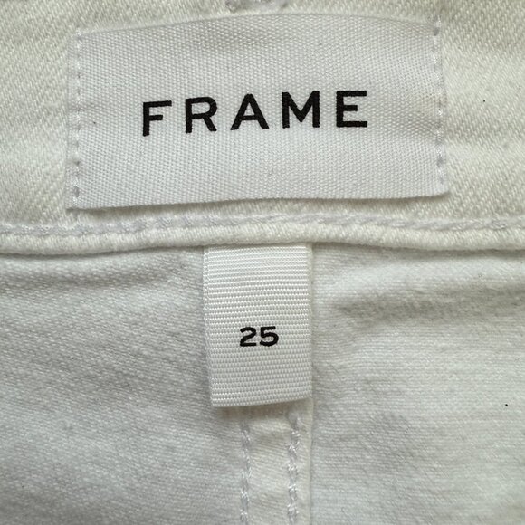 Frame Le Vintage Bermuda Shorts Women's 25 White Denim High Rise Stretch NWT - Picture 12 of 15